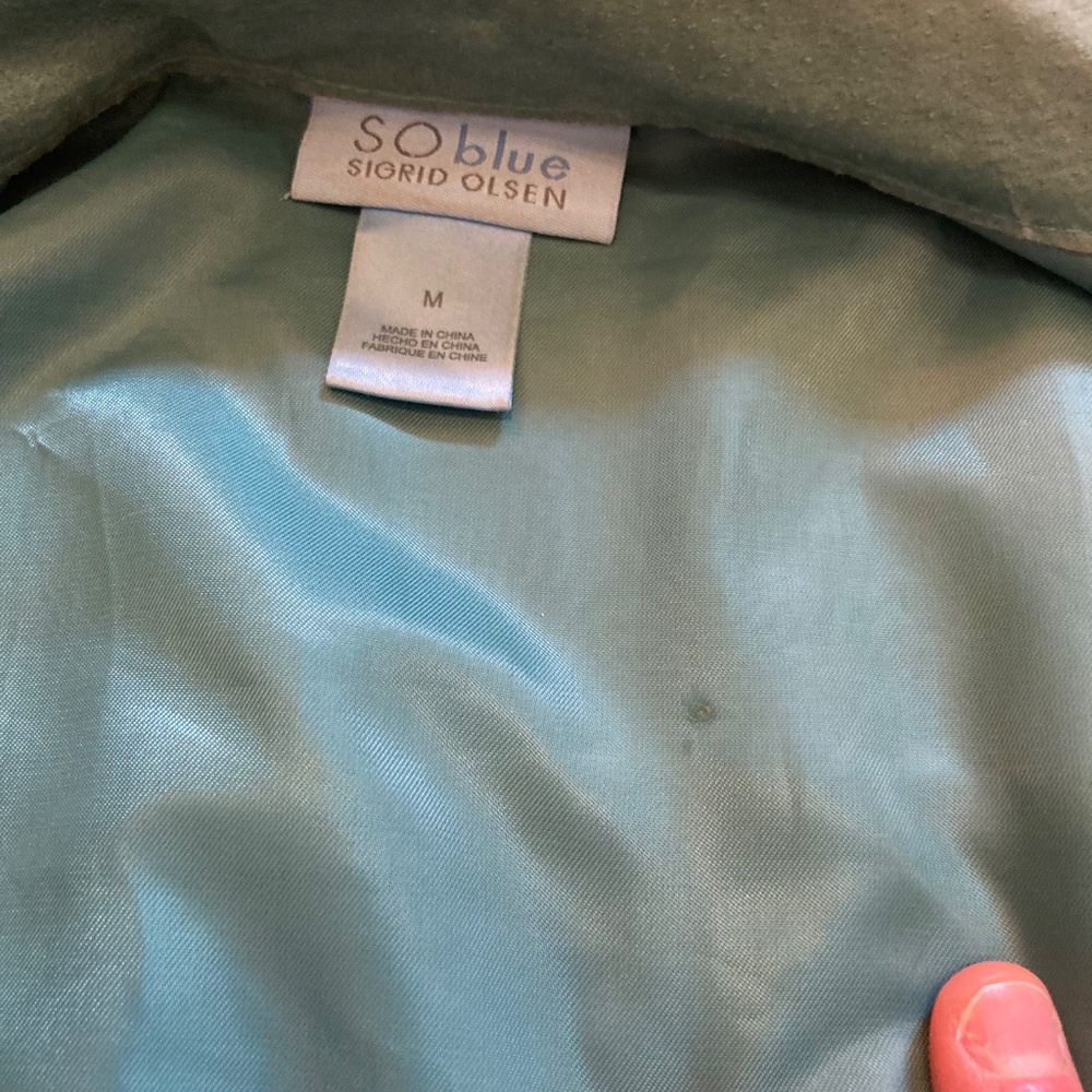 Sigrid Olsen So Blue Women's Blue Suede Lightweight Zip Up Jacket Size M - Picture 15 of 17